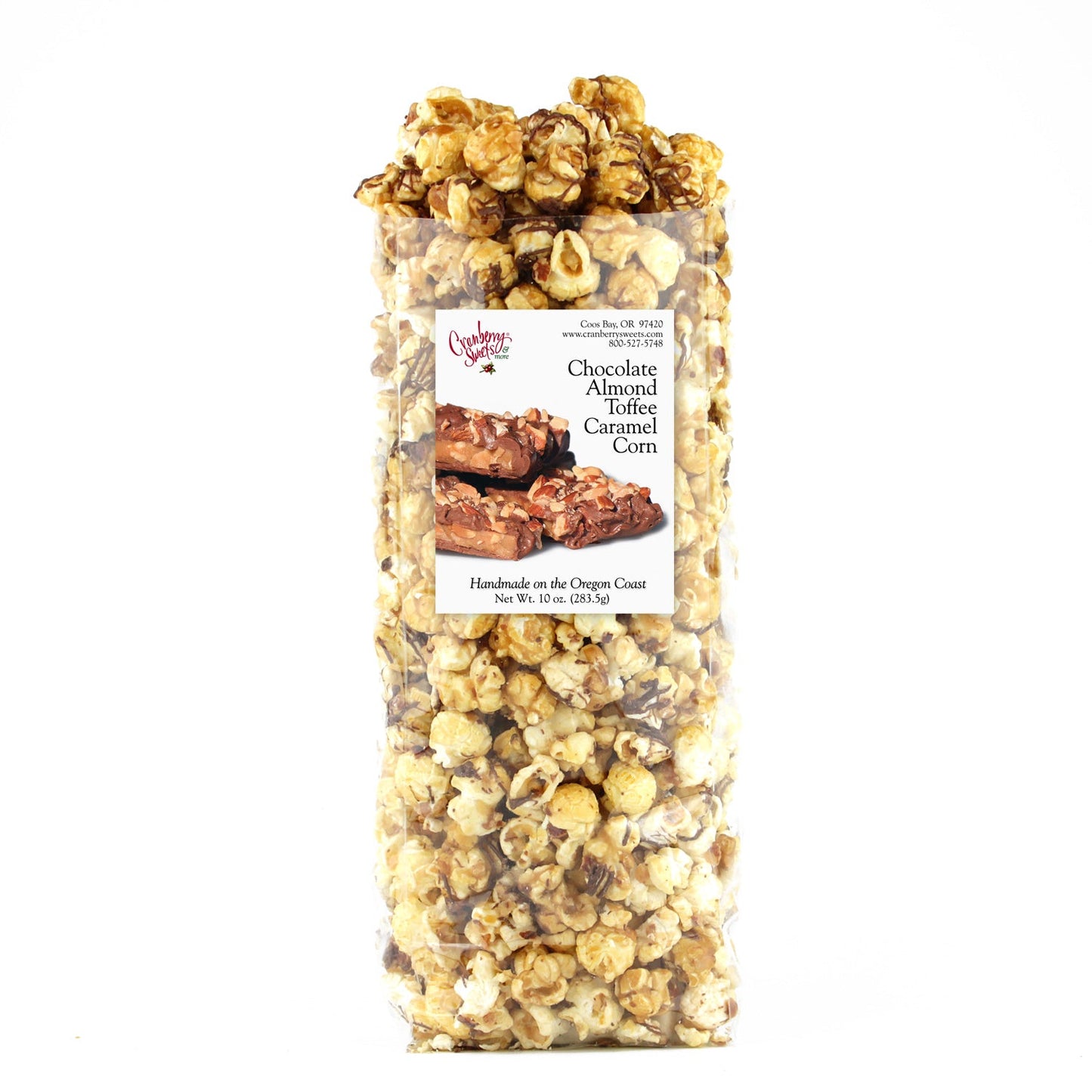 Chocolate Almond Toffee Caramel Corn 10oz. *Real Milk Chocolate*